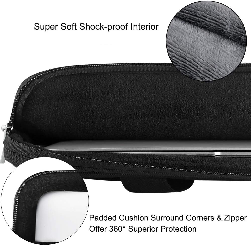 Laptop Bag 17 17.3 Inch, 360° Protective Laptop Case Sleeve with Shoulder Strap Compatible with 17-18 Inch Lenovo Asus Acer Dell Hp, Waterproof Computer Bag Slim Briefcase for Men Women, Black